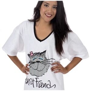 Emerson Street Clothing Co. Best Friend Cat Ladies Nightshirt Sleep Shirt Kitty